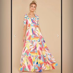 Beyond The Stars Rainbow Print Maxi Dress